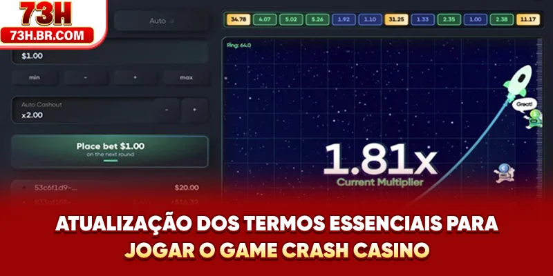 Atualização dos termos essenciais para jogar o Game Crash Casino